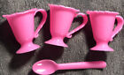 Lot If Vintage Doll House Dishes Pink Tea Cup & Spoon