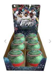 2024 Topps Holiday Tin - Display Case - 6 Tins New Sealed - Picture 1 of 2