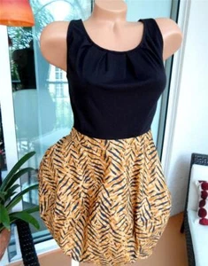 Victoria's Secret Tribal Fit Flare Black Brown Multi Print Dress 0 XS - Picture 1 of 1