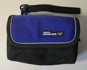 Official Nintendo GBA SP Game Boy GameBoy Advance logo BLUE black Carrying Case - Picture 1 of 2