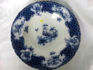 Rare Furnivals Pottery Ltd Flow Blue Warwick Rimmed Soup Bowl #2  C. 1903 VGUC