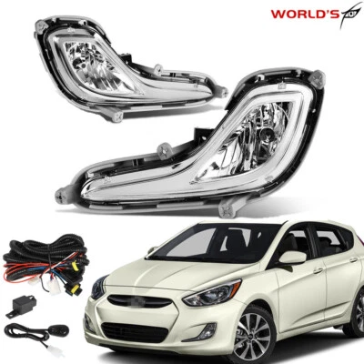 Fog Lights Bumper Lamp+Switch For Hyundai Accent Sedan/Hatchback 2012-2017 - Image 1 of 4