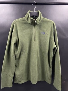 The North Face Sweater Mens M Green TKA 100 Glacier 1/4 Zip Fleece Jacket - Picture 1 of 6