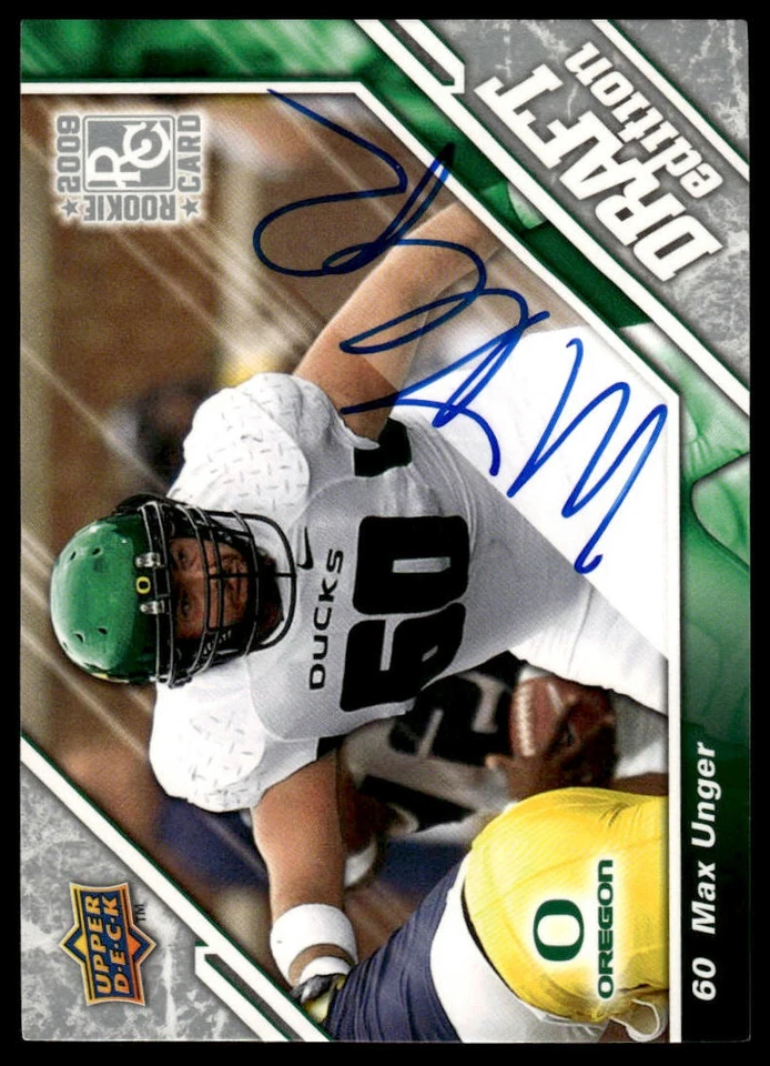 2009 Upper Deck Draft Edition #47 Max Unger Autographs Silver - Image 1 of 2