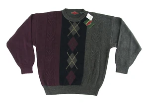 Stone Haven Mens Golf Sweater XXL Grey Purple Black Long Sleeve - Picture 1 of 5