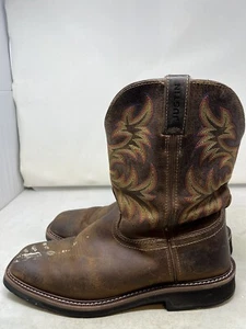Justin Boots Stampede Driller Brown WK4681 Mens Leather Work Cowboy Size 13 D - Picture 1 of 12