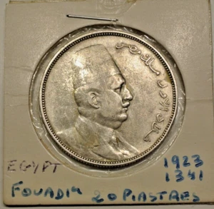 FOUAD 1 ER 10 PIASTRES SILVER 1923 RARE - Picture 1 of 2
