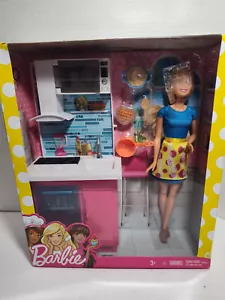 NEW Barbie Pink Kitchen Home Play Set Stove Cooking/Oven/Microwave/Sink - Mattel - Picture 1 of 6