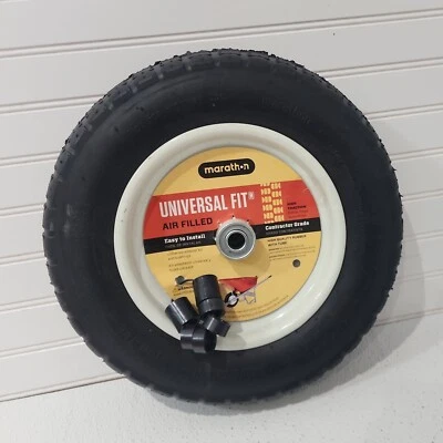 НОВАЯ шина Marathon Universal Fit Air Filled WheelBarrow 13 дюймов - 16 дюймов 4,80 4,00 3,50 - Изображение 1 из 4