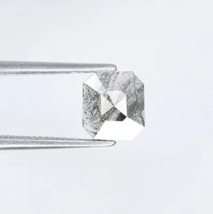 Loser natürlicher Diamant für Verlobungsring 0,61 kt Smaragdform Salz und Pfeffer - Bild 1 von 7