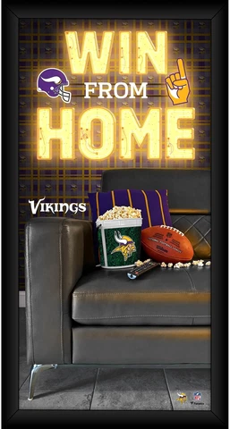 Minnesota Vikings Framed 10" x 20" Win From Home Collage Cover