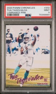 2020 Panini Chronicles Luminance Pink Tua Tagovailoa RC  - PSA 9 MINT Dolphins