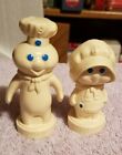 Vtg Plastic 1974 Pillsbury Doughboy Poppin' Fresh & Poppie Salt & Pepper Shakers
