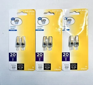 3Pk (6 Bulbs) GV LED Soft White Light Bulb 20W Eqv T3 Light G4 Base 200 Lumens - Picture 1 of 3