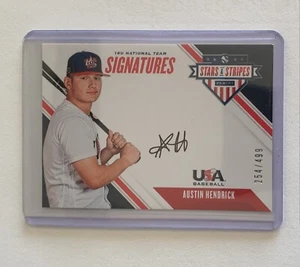 Panini Stars & Stripes 2020 béisbol Austin Hendrick 18U autógrafo # 254/499 - Imagen 1 de 2