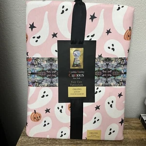 Cynthia Rowley Halloween Tablecloth 60X104 Oblong Pink Pumpkin Ghost NEW - Picture 1 of 4