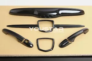 Per FIAT ABARTH 500 595 695 Combo Modanature De-Chrome Nero Lucido Piano - Imagen 1 de 24