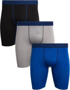 Neu mit Etikett Reebok Performance Herren-Boxershorts langes Bein Kompression 3er-Pack - Bild 1 von 1