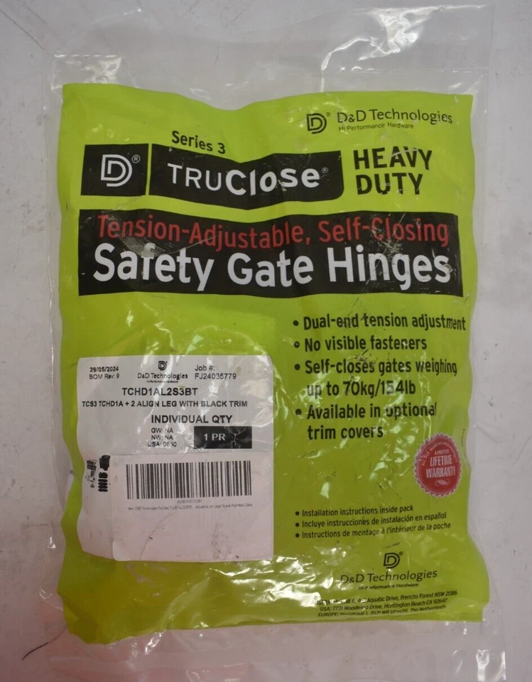 TruClose Heavy Duty Safety Gate Hinges D&d Technologies TCHD1AL2S3BT