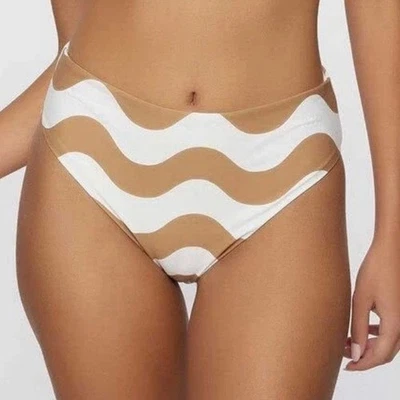 🌻НОВЫЙ с бирками O'Neill желтовато-коричневый и белый волнистая полоса тулум нахальный низ размер средний. - Изображение 1 из 4