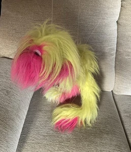 Vintage Puppet Yellow Pink Bird String Marionette Fluffy Monster  - Picture 1 of 8
