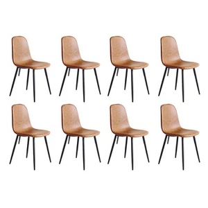 Levede 8x Dining Chairs Kitchen Eames Accent Chair Lounge Room Padded PU Leather - Picture 1 of 9