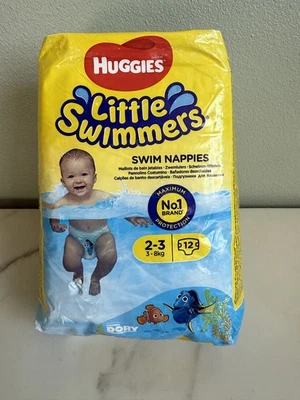 Huggies Little Swimmers Swim Nappies Disposable Diapers Size 2-3 (7-18lbs) X 12 - Image 1 of 4