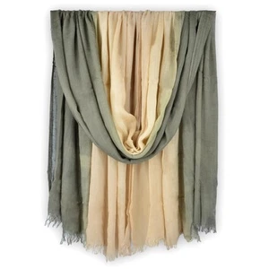 Two-tone Linen Scarf for Women Lightweight Summer Wrap Cotton Shawl Beach Tra... - Picture 1 of 7