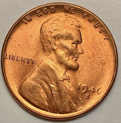 1946-S  Uncirculated BU Red RD - Lincoln Wheat Cent ~ B297 - Image 1 of 2
