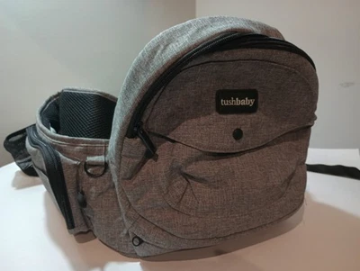 TushBaby Asiento de Cadera Portabebés Ajustable Cinturón Bolsillos Gris Foto 1 de 4