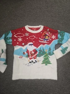 Suéter de Navidad para mujer talla M BLIZZARD BAY Santa esquí - Imagen 1 de 6