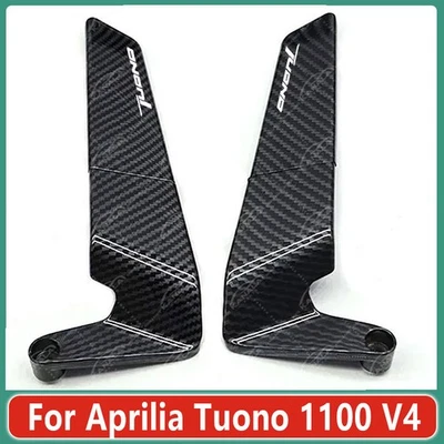 1Pair For Aprilia Tuono 1100 V4 Motorcycle Mirror Wind Wing side Rearview Black - Image 1 of 4