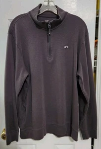 Herren XL Vineyard Vines 1/4 Zip Sweatshirt grau 100% Baumwolle Langarm Wal - Bild 1 von 10