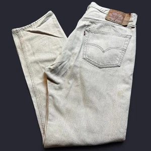 Vintage Levis 501 Tan Khaki Jeans Button Fly Straight Leg USA fits 36x35 READ - Picture 1 of 8
