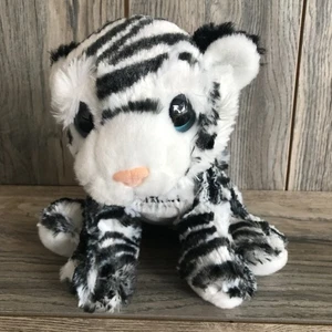 Wishpets White Tiger Peppil Kalahari Resort 2012 9" Black Stripes Plush Stuffed - Picture 1 of 8