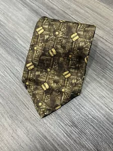 Robert Talbott Best Of Class All Over Print Necktie 100% Silk Gold NWT Men’s - Picture 1 of 6