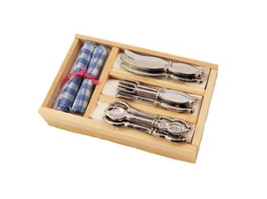 Melody Jane Dolls House Cutlery & Napkins in Tray Kitchen Dining Accessory 1:12