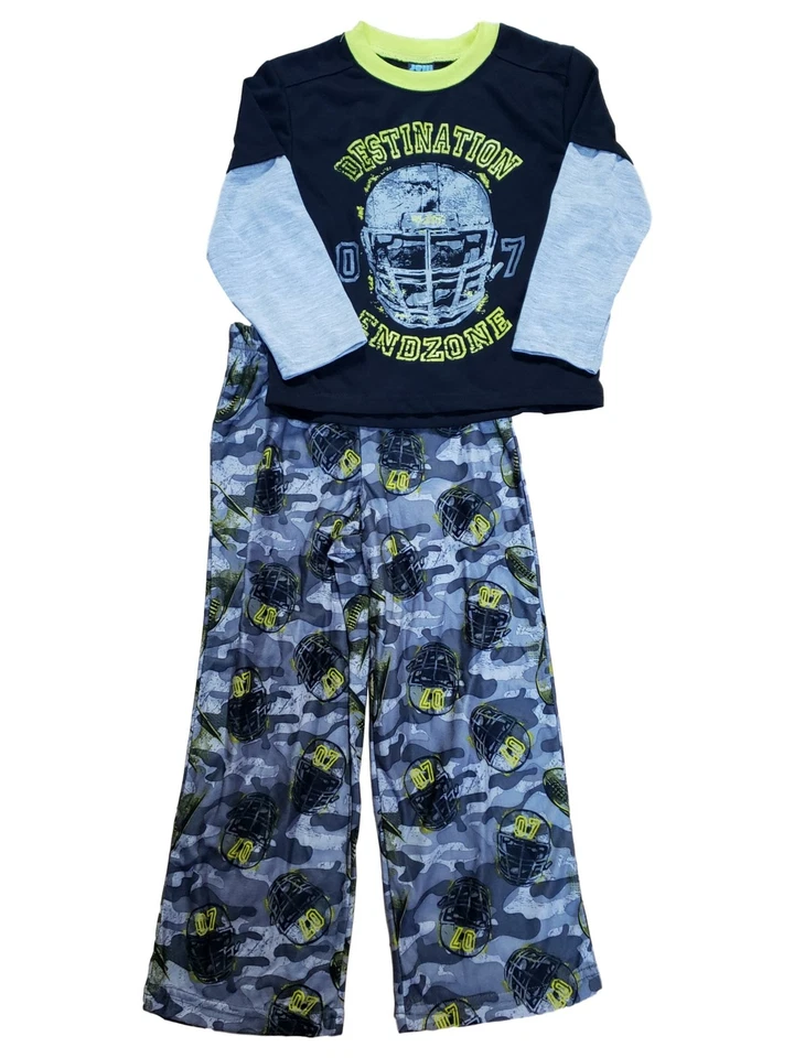 Boys Black Destination Endzone Shirt Flannel Camo Pant 2 Piece Pajama PJ Set - Image 1 of 1