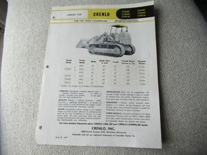 Crenlo canopy top specification sheet brochure for CAT 977 Caterpillar tractors  - Picture 1 of 2