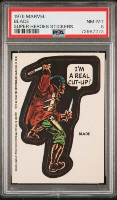 1976 TOPPS MARVEL SUPER HEROES STICKERS BLADE VAMPIRE - Vintage Dracula Tomb  - Image 1 of 4
