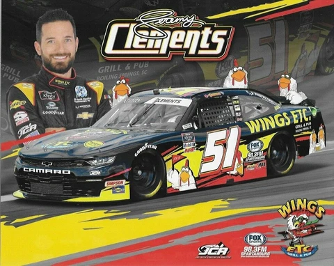 2021 JEREMY CLEMENTS "WINGS ETC GRILL & PUB" #51 NASCAR XFINITY SERIES POSTCARD Cover