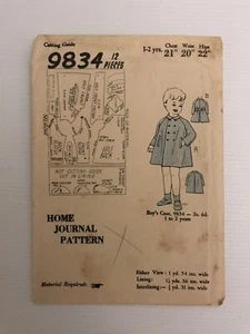 Abrigo vintage con patrón de costura para niños Home Journal 9834 (1 a 2 años) - Imagen 1 de 9
