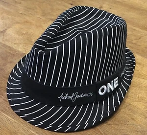 Cirque Du Soleil Michael Jackson One Pinstripe Fedora Brimmed Hat L/XL Black Wht - Picture 1 of 16