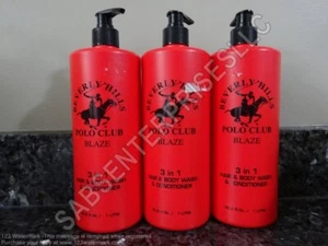 Jabón y acondicionador para cabello y cuerpo 3 Beverly Hills Polo Club BLAZE 3 en 1 33,8 FL oz - Imagen 1 de 4