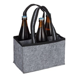 Flaschenträger Filz, Männerhandtasche Bier, Biertasche Flaschentasche 6 Flaschen - Bild 1 von 10