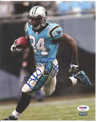 Foto autografiada 8x10 de Deangelo William de Carolina Panthers con certificado de autenticidad PSA # M49083 Foto 1 de 3