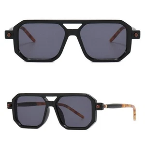 Men Women Square Sunglasses Classic Thick Frame Anti Blue Light Eyeglasses Frame - Picture 1 of 43