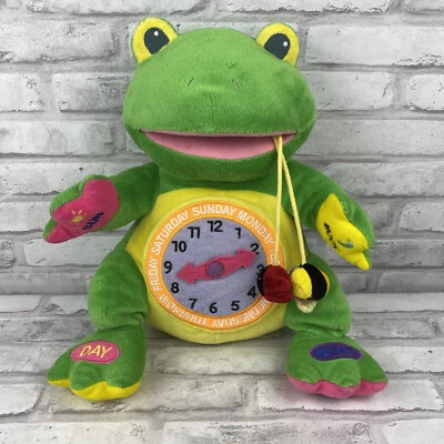 Aurora Baby Frog Plush Sensory Learning Time Clock Day Night Days Of Week 12" - Image 1 of 3
