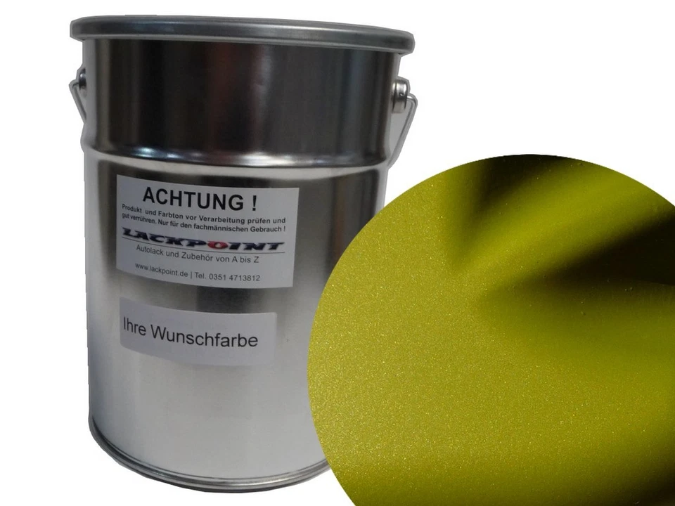 1 Liter 1K Autolack Kunstharz Brillant Gelb Grün Metallic Matt Lackpoint ! - Bild 1 von 1