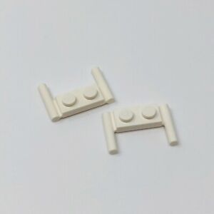 3839b LEGO Plate Mod 1x2 Handles Flat Ends Low Attachment WHITE (2)